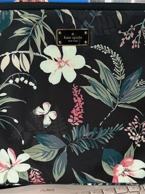 Kate Spade New York Black Floral Laptop/ Tablet Sleeve